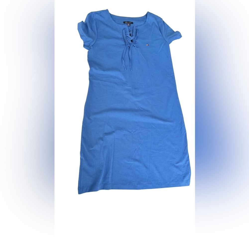✨ NWT Tommy Hilfiger Blue Lace-Up T-Shirt Dress - Small